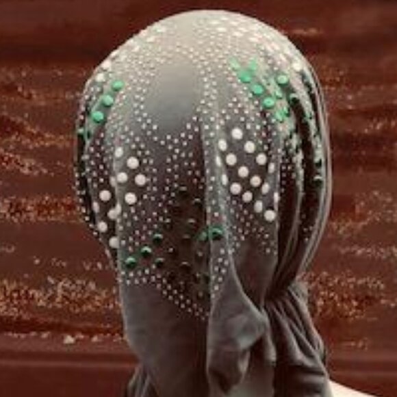 GREY Pre-Tied Stud Fashion Cap Slip On Bonnet Hijab Undercap #5 - Picture 2 of 3